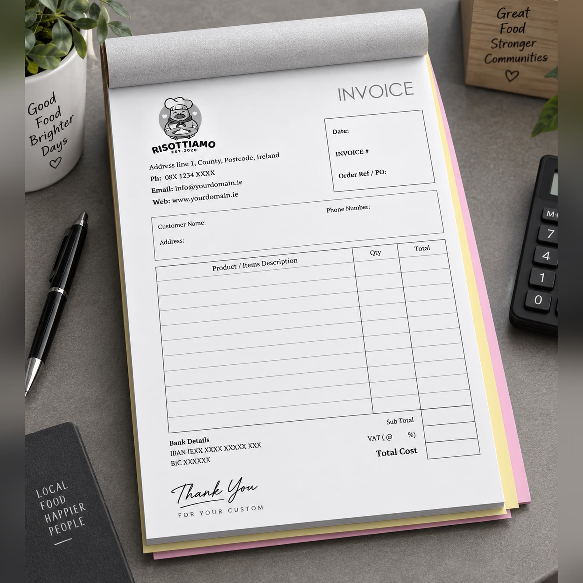 A4 Personalised Invoice Books printed by Discoverprint
