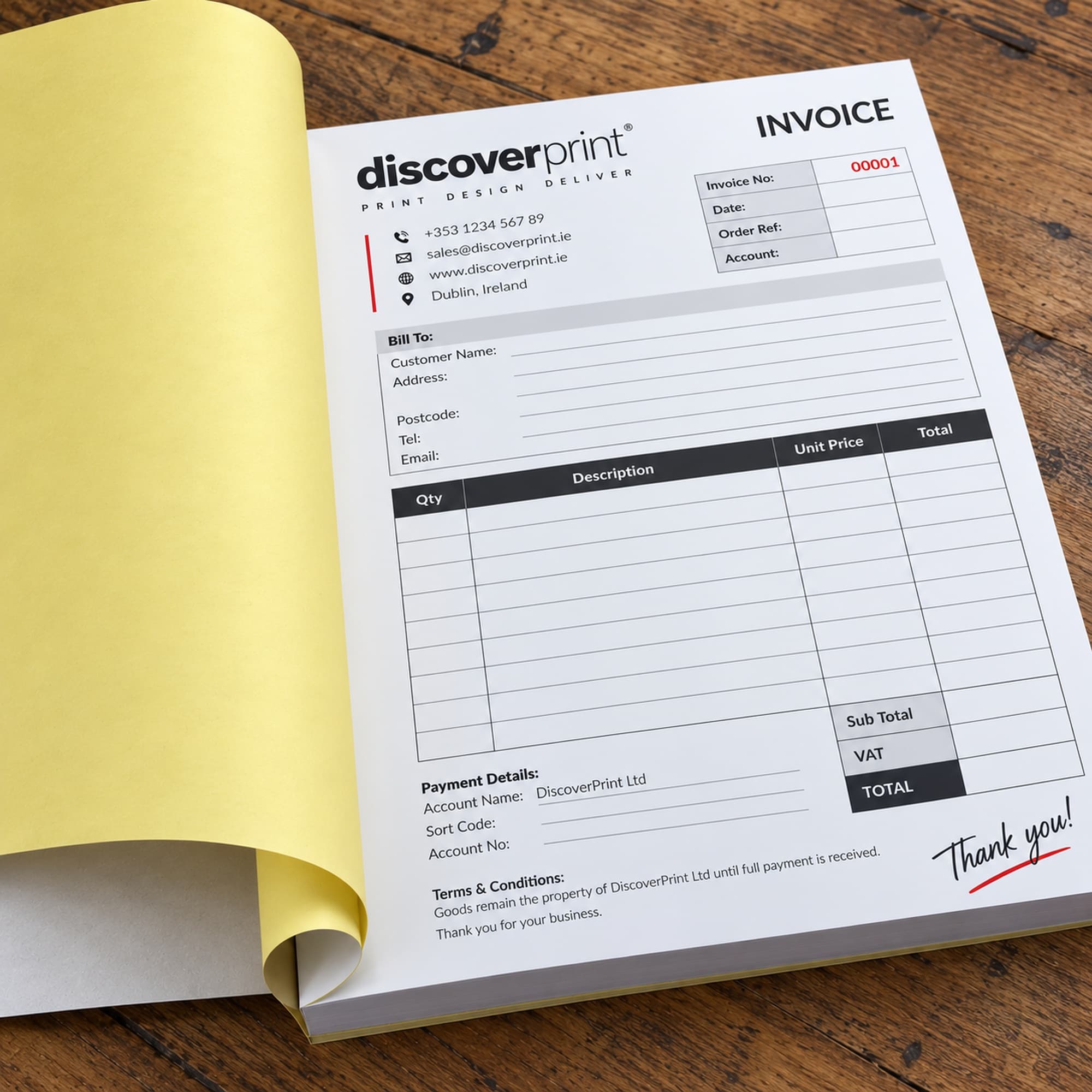 Duplicate Invoice Books printed by Discoverprint