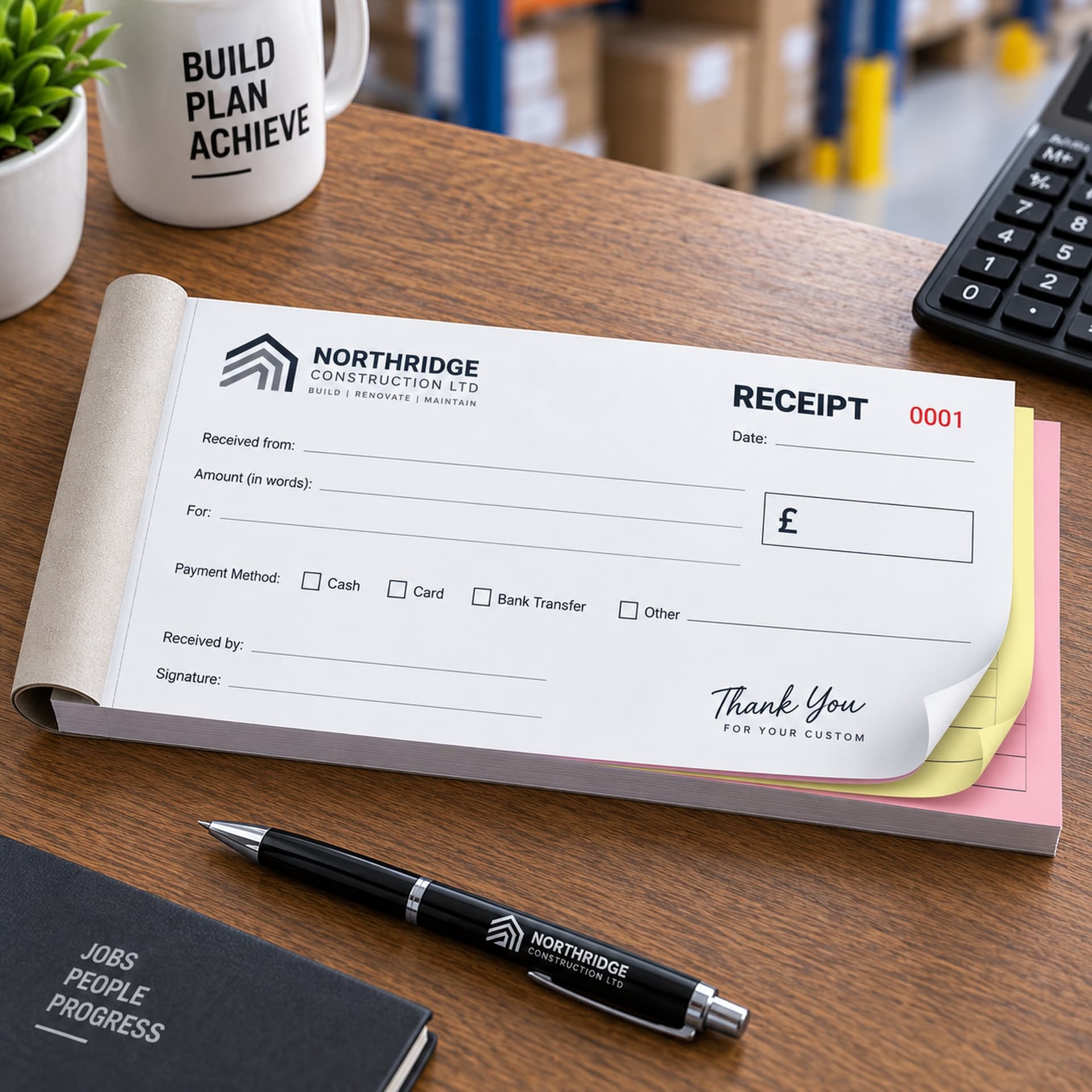 Personalised Receipt Books printed by Discoverprint