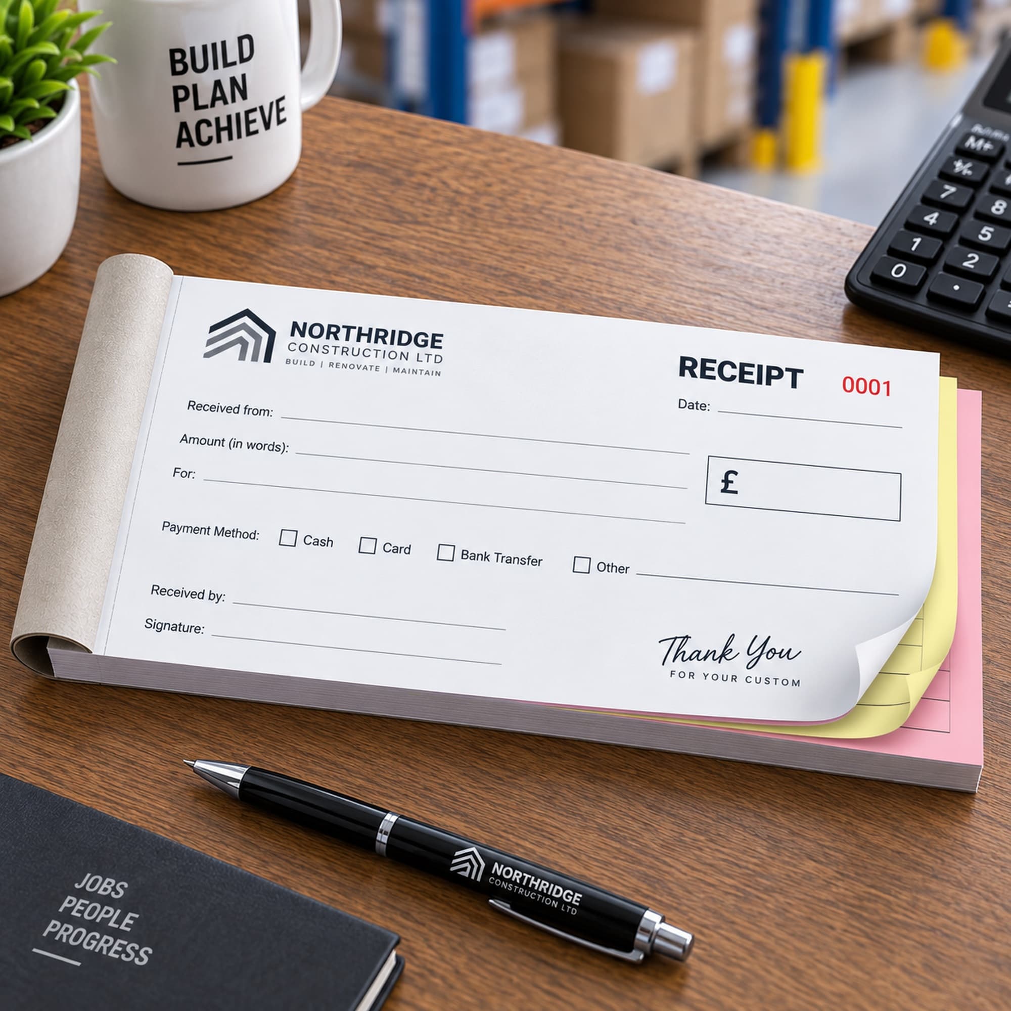 Personalised Receipt Books printed by Discoverprint