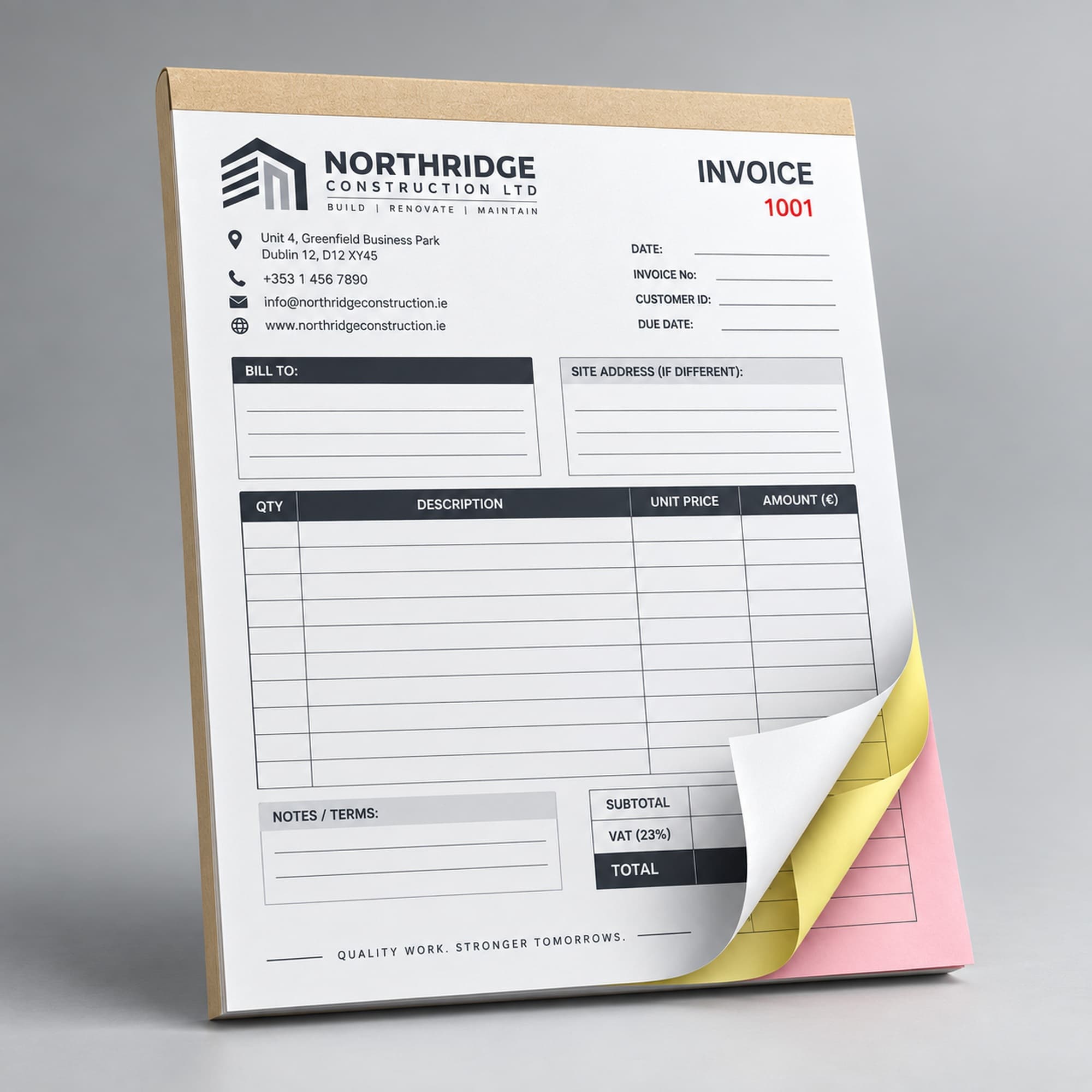 Triplicate Invoice Books printed by Discoverprint