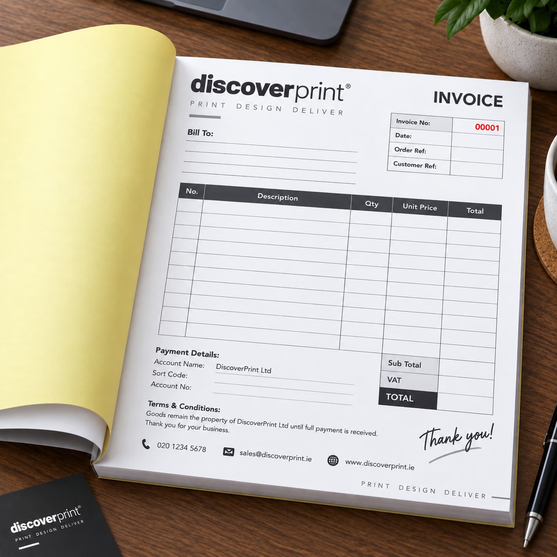 Personalised Invoice Books printed by Discoverprint