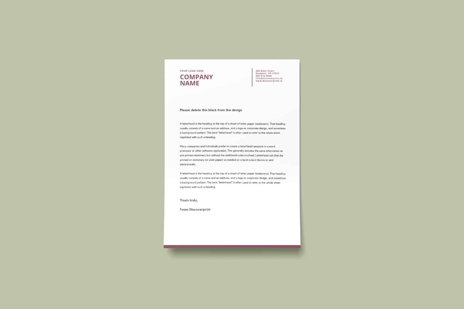 Create Company Letterhead Online Free