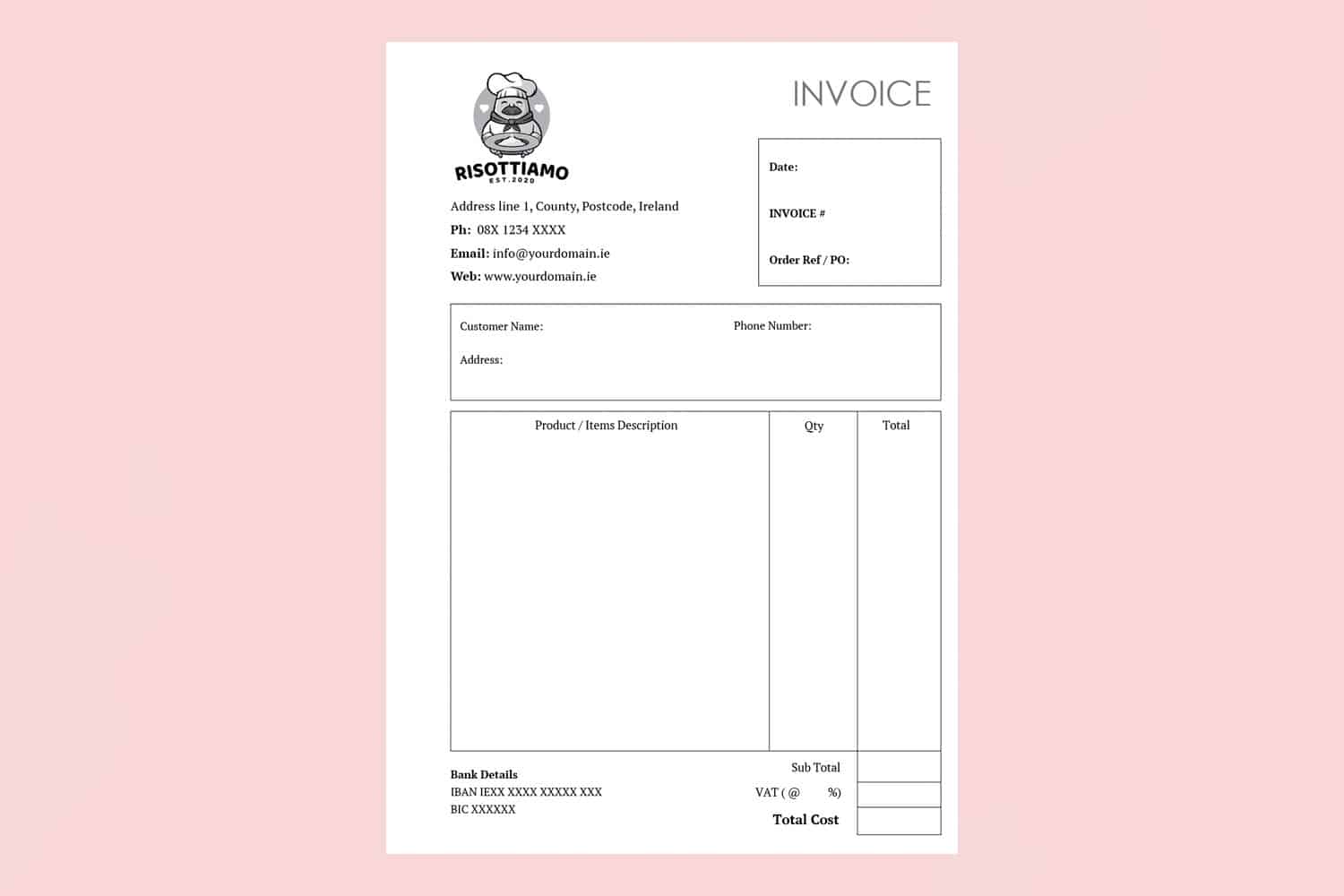 A4 invoice book